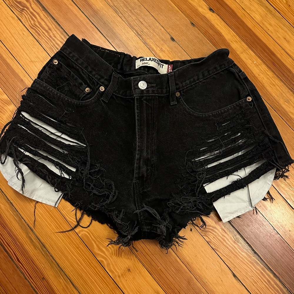 Distressed Crop Denim Shorts